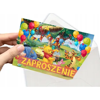 Pozvánka POZVÁNKA medvídek Pú NA DĚTSKOU OSLAVU NAROZENIN + OBÁLKA DÁREK