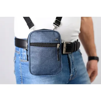 Ledvinka Pako Jeans ledvinka přes rameno Městská taška přes rameno, ledvinka na opasek pro mladé, modrá