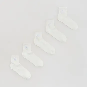 Dívčí spodní prádlo Reserved - Vyšívané ponožky 5 ks - krémová - 903IH-01X - 903IH-01X-K37