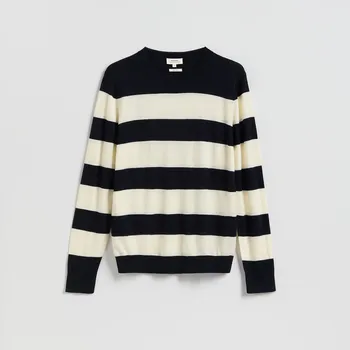 Pánský svetr Reserved - Svetr z vlny merino - tmavomodrá - 021IS-59P - 021IS-59P-L