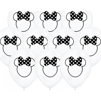 Balónek BALÓNKY BÍLÉ Minnie Mouse 30 cm 10 Ks