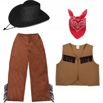 Karnevalový kostým KOSTÝM ŠERIF KOVBOJ VESTA KLOBOUK 134-140