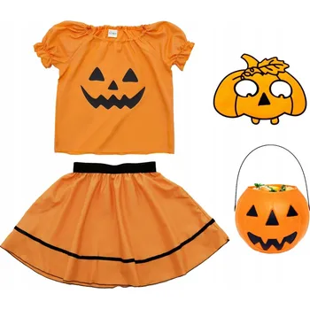 Karnevalový kostým KOSTÝM DÝNĚ HALLOWEEN SUKNĚ PŘEVLEK PLES PODZIM KYBLÍK 134-140 4 díly