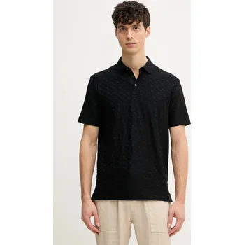 Bavlněné polo tričko BOSS 50537132 černá 99X, vel. L