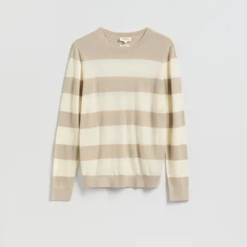 Pánský svetr Reserved - Svetr z vlny merino - béžová - 021IS-80P - 021IS-80P-XL