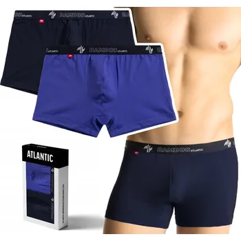 Pánské spodní prádlo Pánské bambusové boxerky 2ks Atlantic 2MH-1187 tmavě modré [Velikost XL]