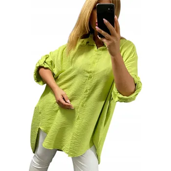 Dámská košile Genesy dámská košile s 3/4 rukávem, bez vzoru, zelená U200, velikost 54