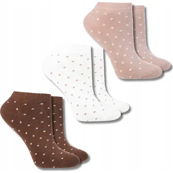 Dámské ponožky MORAJ Dámské PONOŽKY KOTNÍKOVÉ PONOŽKY s puntíky, bavlněné PONOŽKY, 3 páry, velikost 35-38