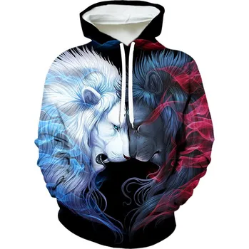 Pánská mikina TEMNÁ GOTICKÁ MIKINA S KAPUCÍ S 3D POTISKEM LEBEK, VELIKOST 3XL