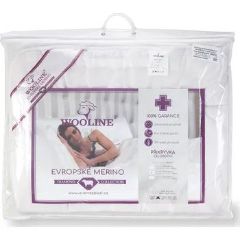 přikrývka Celoroční přikrývka Wooline 140x220 cm s výplní z ovčí vlny