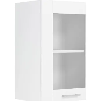 Obývací stěna VCM Nástěnná skříňka ze skla 40 cm „Colura“, bílá 496570