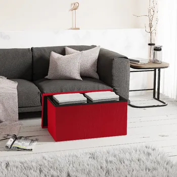 VCM Skládací lavice "Boxas", červená 496868