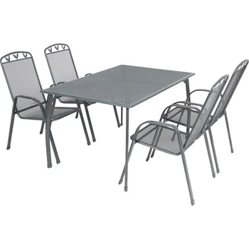 Zahradní nábytek Greemotion Zahradní sestava »Toulouse« (Stůl + 4 stohovací židle, 140 x 74 x 90 cm)