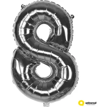 Balónek Nafukovací balónek - číslice 8, stříbrný, 60 cm