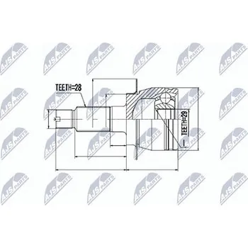 Poloosa kola Sada kloubů pro hnací hřídel NTY NPZ-SU-026