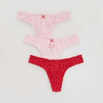 Kalhotky Reserved - Vzorované tanga 3 ks - pastelově růžová - 969HP-03X - 969HP-03X-XL