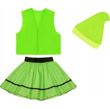 Karnevalový kostým KOSTÝM TRPASLÍK VESTA SUKNĚ ZELENÁ 116-140