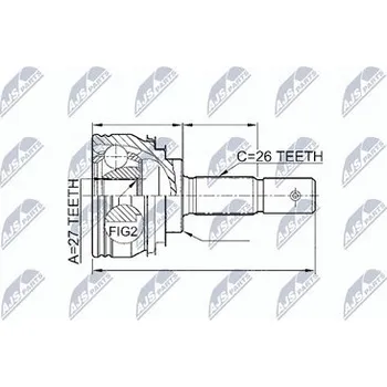 Poloosa kola Sada kloubů pro hnací hřídel NTY NPZ-TY-092
