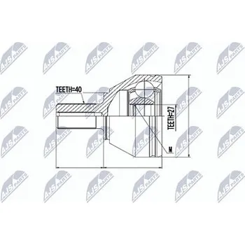 Poloosa kola Sada kloubů pro hnací hřídel NTY NPZ-VV-018