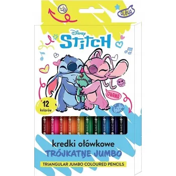 Kresba Pastelky Trojúhelníkové Jumbo 12 barev Disney | LILO & STITCH