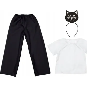 Karnevalový kostým KOSTÝM KOČKA KOČIČKA KALHOTY ČELENKA ČERNÁ 134-140