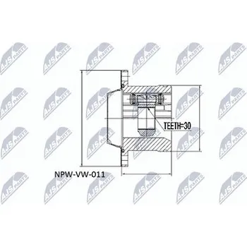 Poloosa kola Sada kloubů pro hnací hřídel NTY NPW-VW-011