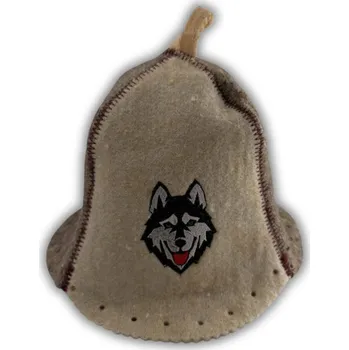 Dvoubarevná čepice do sauny ze 100% ovčí vlny – vlk