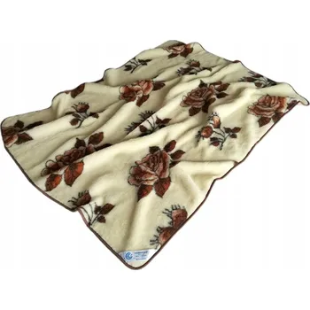 Prostěradlo Vlněná deka 160x200 australská merino vlna hnědé růže Indygosklep.pl