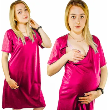 Dámská noční košile TĚHOTENSKÉ NOČNÍ na kojení a porod M