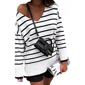 Dámský svetr DStreet dámský svetr bílý volný k bokům univerzální velikost