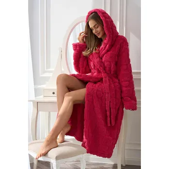 Dámské noční prádlo L&L 2554 Valentine dlouhý S-2XL dámský župan angora S-160/94/102