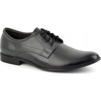 Pánské polobotky Pánské společenské kožené boty 292lu šedé, velikost 48