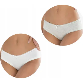 Dámské spodní prádlo LEPTIR KALHOTKY F-MSH-K-10/02 2 KS ECRU-ŠEDÁ S