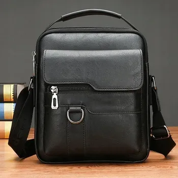 Pánská taška / ledvinka ČERNÁ Eko Kůže přes rameno i do ruky pro muže