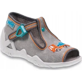 Dívčí sandály Befado dětské sandály textilní šedé velikost 21