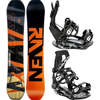 Snowboard RAVEN Snowboard set Raven Barracuda Carbon + vázání Raven FT360 155cm ORANŽOVÁ|ČERNÁ 2023