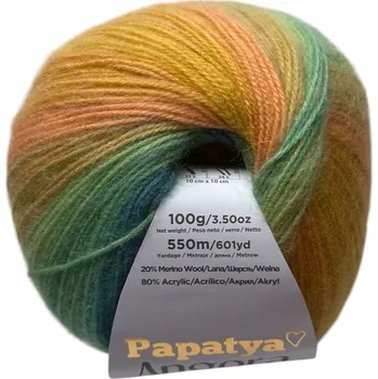 Příze PŘÍZE PAPATYA ANGORA - MELANŽ (MIX BAREV) - 100 g - 556-66