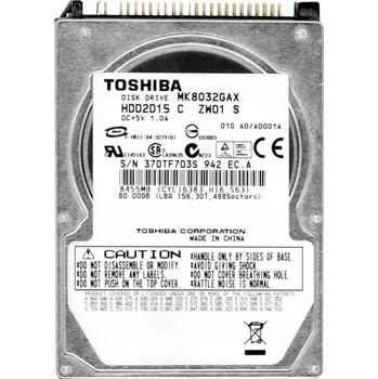 Pevný disk Toshiba 80 GB MK8032GAX 8 MB 5 400 ot/min ATA-100 2,5" HDD