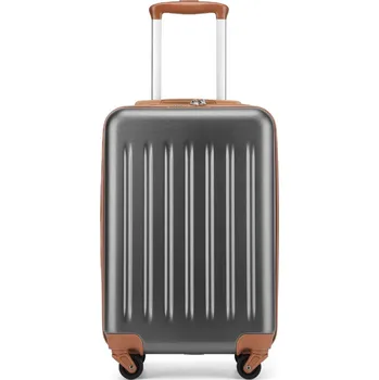 Lehký kabinový ABS+PC kufr Kono - šedo-hnědý - 33 L
