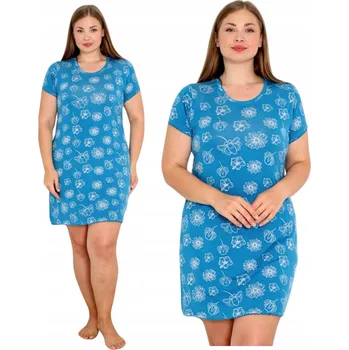 Dámská noční košile Dámská elegantní NOČNÍ KOŠILE z viskózy s krátkým rukávem, ELEGANTNÍ size, XXL