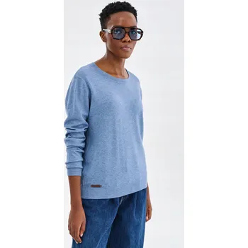 Dámský svetr Blue shadow dámský svetr modrý klasický k bokům univerzální velikost