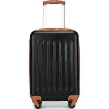 Lehký kabinový ABS+PC kufr Kono - černo-hnědý - 33 L