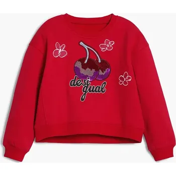 Dětská móda Dětská bavlněná mikina Desigual 25WGSK07 červená 33X, vel. 128