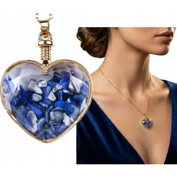 Náhrdelník Naszyjnik Serce Lapis Lazuli Elegantní amulet Dárek