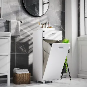 Koš na prádlo VCM Skříň na prádlo „Zalo S“, bílá 496833