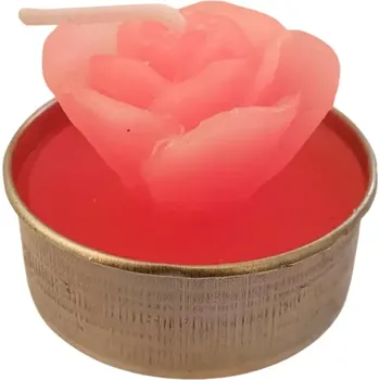 Svíčka Accentra Dárková čajová svíčka v kalíšku Růžička - Barva: Růžová