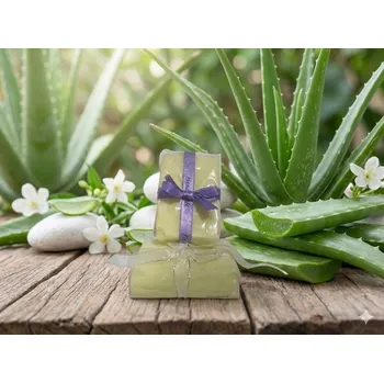 Mýdlo Mýdlo s přírodním gelem Aloe Vera s motivem obdélník