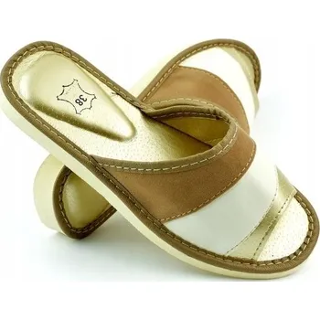 Dámské pantofle DÁMSKÉ ZLATÉ PANTOFLE PANTOFLE MAXIMUS vel. 39