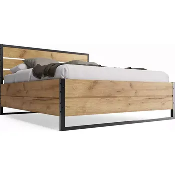 Postel BMS GROUP Loft 180 x 200 cm bez matrace dub/černá