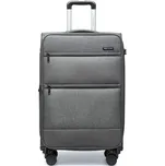 British Traveller Suitcase rozšířitelný kufr s měkkým povrchem a TSA zámkem - šedý - 75L K2397L